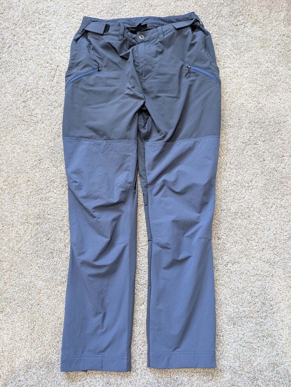 Patagonia Men's Tech Hiking Pants 34x30 Gray Blue Trail Outdoor Climbing Cargo